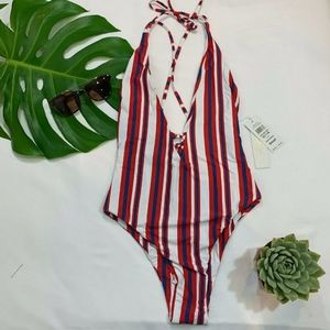 NWT B. Swim L Lush Plunge Space One Piece swimsuit XS S M L XL